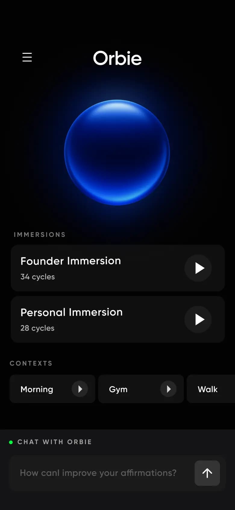 Orbie App Interface